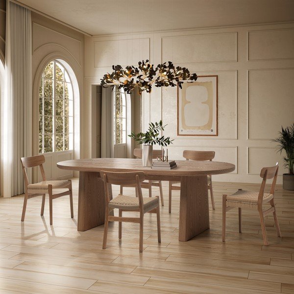 Tavolo da pranzo con effetto frassino 100x200 cm Blair – MOME-image-1