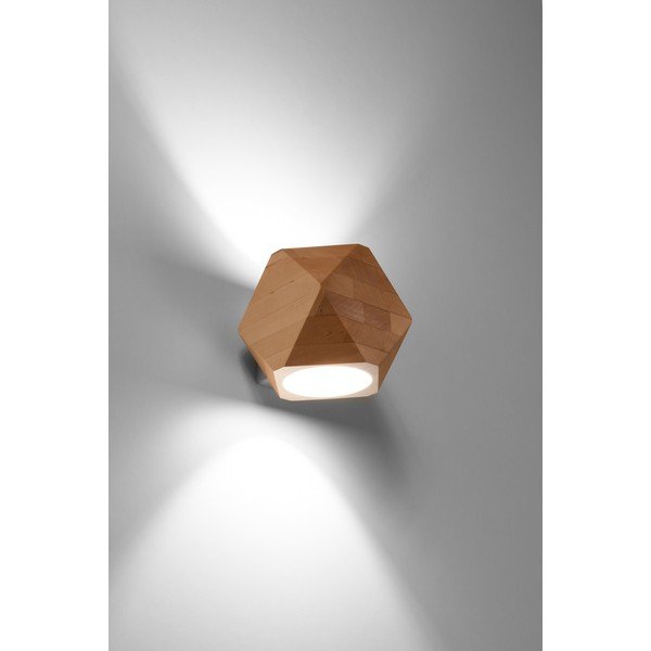 Lampada da parete di colore naturale in legno massiccio Vige – Sollux-image-1