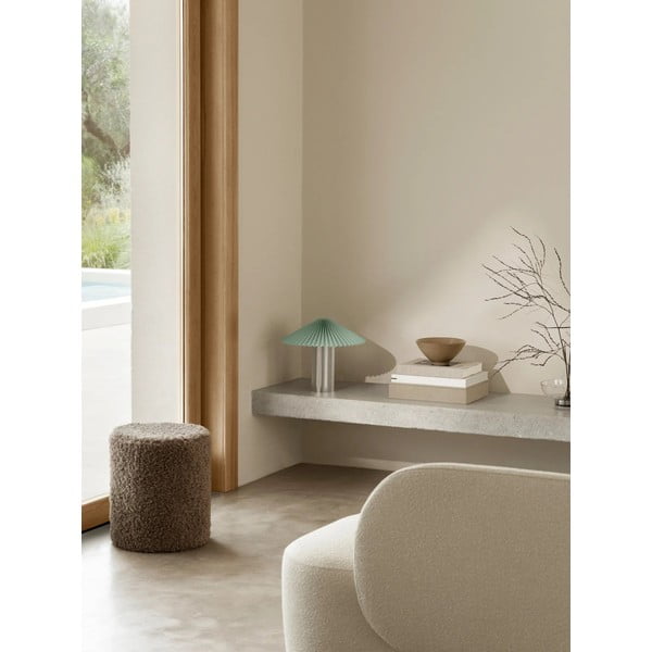 Lampada da tavolo argentata/color salvia con paralume in tessuto con intensità regolabile (altezza totale 36 cm) Taite – Blomus-image-3