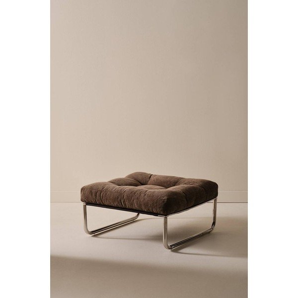 Poggiapiedi marrone con rivestimento in ciniglia Burleson – Jotex-image-2