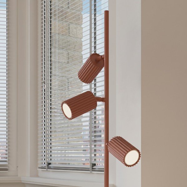 Lampada da terra color mattone in alluminio con struttura flessibile (altezza totale 155 cm) Gleam – Sollux-image-2