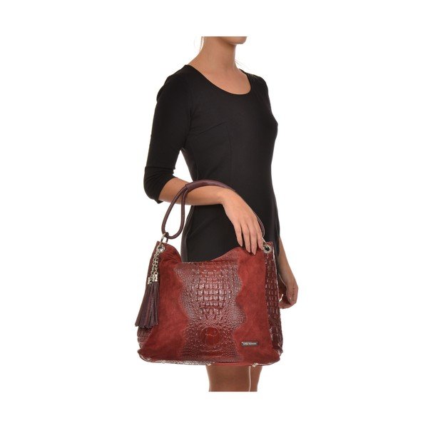 Borsa in pelle rossa Marsala - Luisa Vannini-image-4
