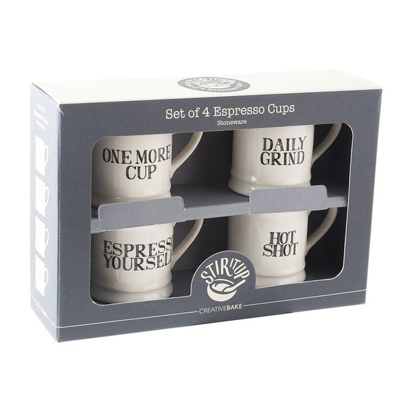 Set di 4 tazze da espresso in ceramica Stir It Up, 60 ml - Creative Tops-image-1