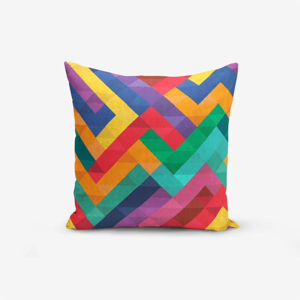 Federa in misto cotone Desen geometrico colorato, 45 x 45 cm - Minimalist Cushion Covers