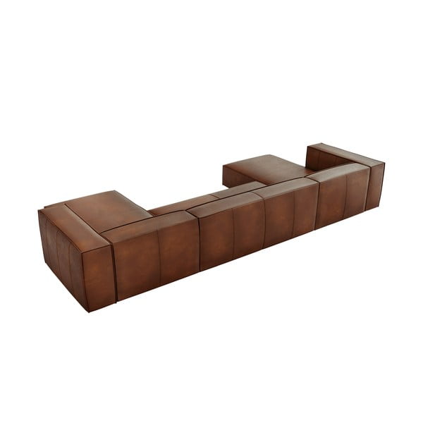 Divano angolare in pelle marrone cognac (a U) Madame - Windsor & Co Sofas-image-3