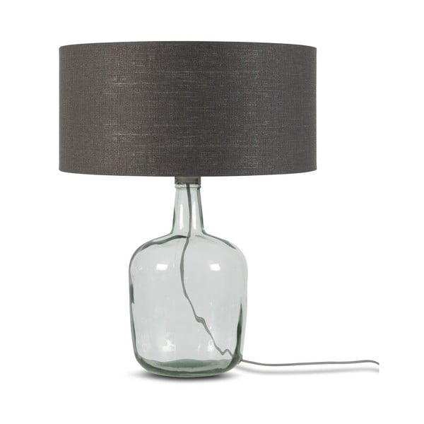 Lampada da tavolo con paralume grigio scuro e struttura in vetro riciclato di Murano, ⌀ 47 cm - Good&Mojo