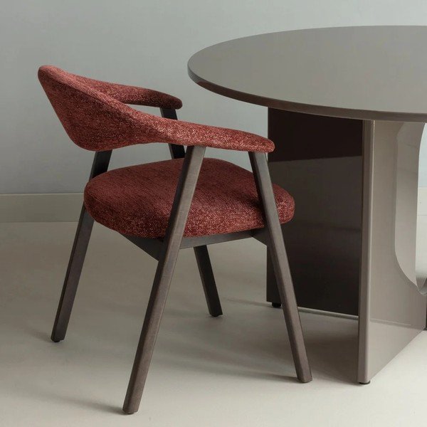 Sedie da pranzo in set burgundy imbottito con braccioli 2 pz Avar – WOOOD-image-1
