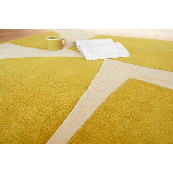 Tappeto giallo ocra in fibra riciclata tessuta a mano 120x170 cm Romy - Asiatic Carpets-image-4