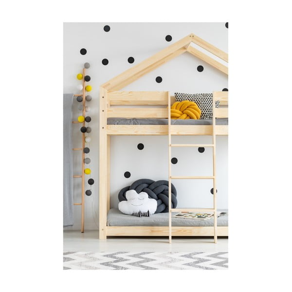 Letto a castello in legno di pino Mila DMP, 80 x 160 cm - Adeko-image-1