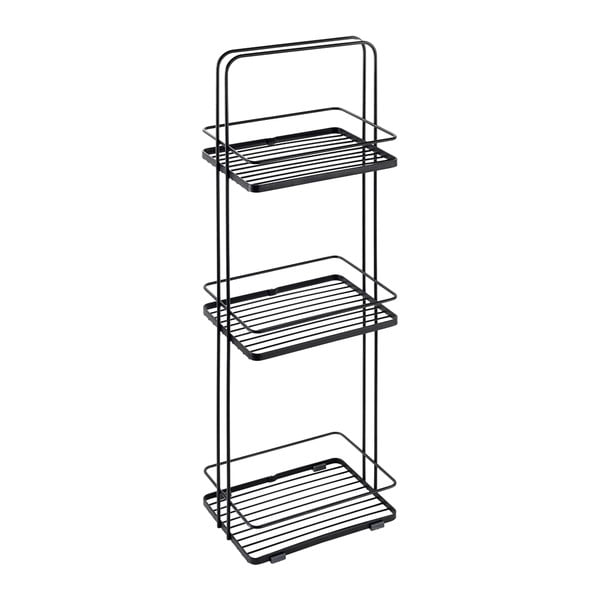 Mensola da bagno nera opaca in acciaio Lava – Metaltex