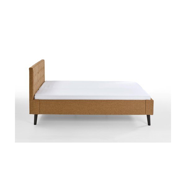 Letto matrimoniale imbottito marrone rete non inclusa 140x200 cm Empire – Meise Möbel-image-4