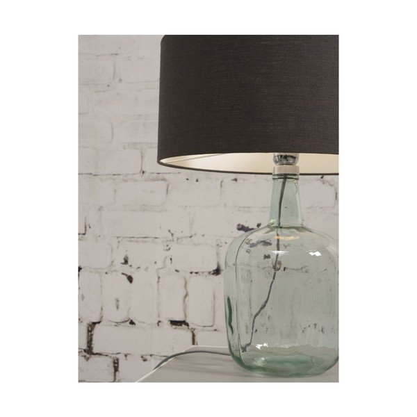 Lampada da tavolo con paralume verde scuro e struttura in vetro riciclato di Murano, ⌀ 30 cm - Good&Mojo-image-3