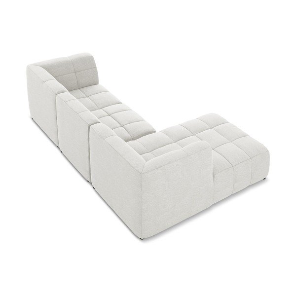 Divano angolare bianco (con penisola a sinistra/con chaise lounge) con rivestimento in bouclé Aloha – Makamii-image-4