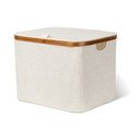 Scatola con coperchio color crema in tessuto 40,5x33x30 cm Bamboo/Linen – Bigso