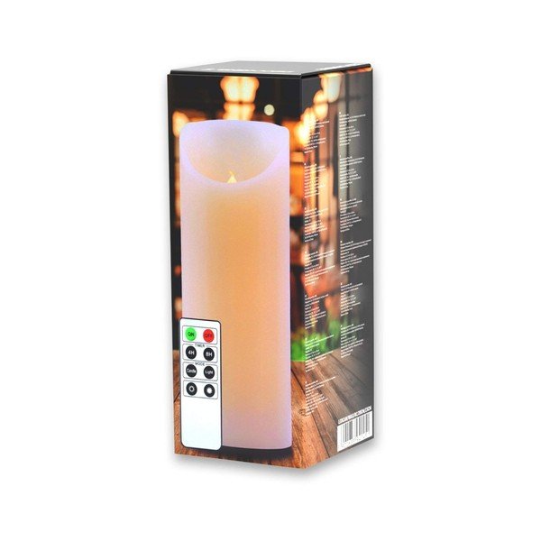 LED svíčka s dálkovým ovládáním DecoKing Wax, výška 20 cm-image-2