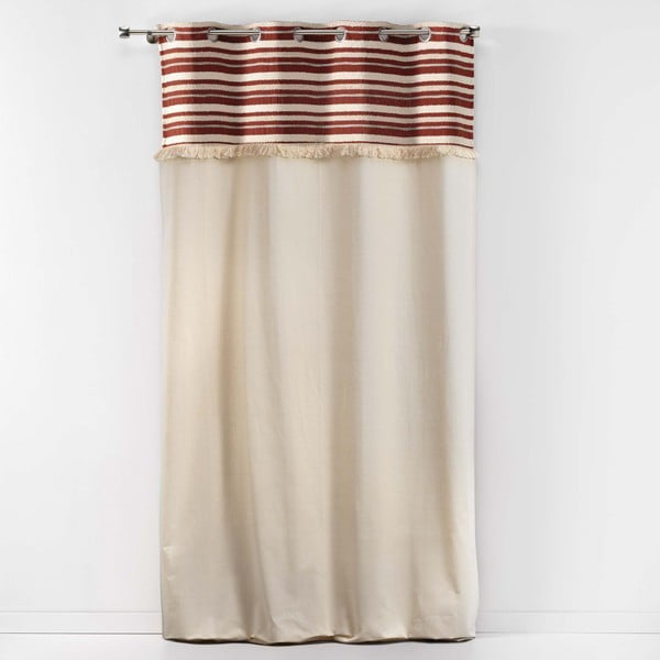 Tenda color mattone e di colore naturale in cotone 140x240 cm Atlas – douceur d'intérieur