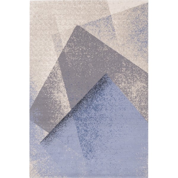 Tappeto in lana azzurro 133x180 cm Folds - Agnella