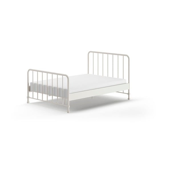 Letto singolo in metallo bianco con griglia 140x200 cm BRONXX - Vipack