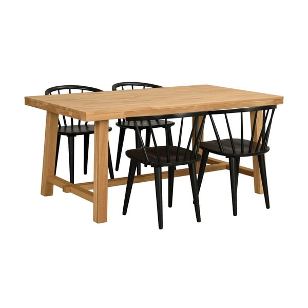 Tavolo da pranzo in legno di quercia lucido 170 x 95 cm Brooklyn - Rowico-image-4