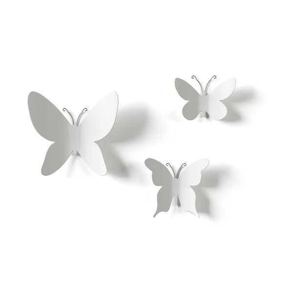 Set di 9 decorazioni murali 3D bianche Butterflies - Umbra-image-4