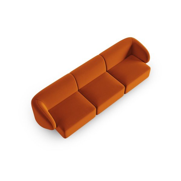 Divano color terracotta con rivestimento in velluto 266 cm Paolo – Milo Casa-image-1