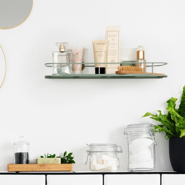 Scaffale da bagno autoportante in metallo color menta Grena - Compactor-image-1