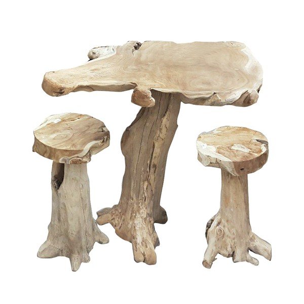 Tavolo bar da giardino in legno di Teak 95x65 cm Surga - Garden Pleasure-image-2