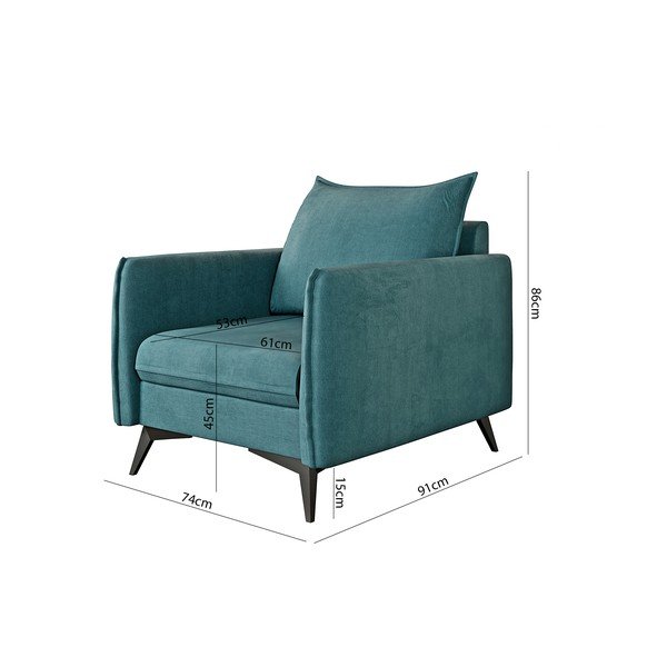 Poltrona in colore petrolio Juli Bis - Ropez-image-3