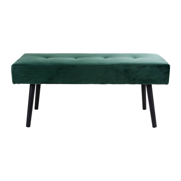 Panca imbottita verde scuro con rivestimento in velluto , 100 x 35 cm Skiby - House Nordic