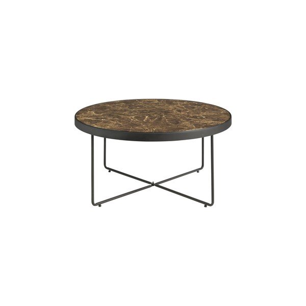 Tavolino da salotto rotondo marrone in acciaio ø 80 cm Gellina – Ellos Home
