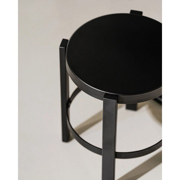 Sgabello nero in acciaio Doon – noo.ma-image-3