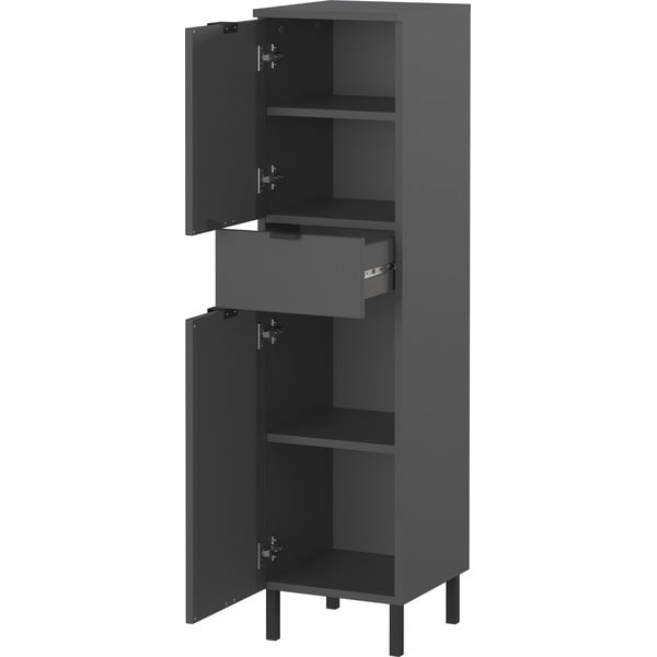 Mobile per bagno color antracite alto e stretto 30x120 cm Arcena – Germania-image-3