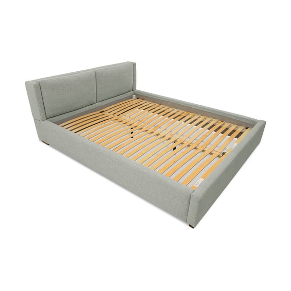 Letto matrimoniale grigio imbottito con rete inclusa 140x200 cm Dreamer – Scandic-image-4