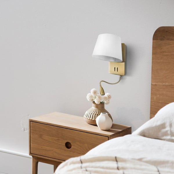 Lampada da parete in colore bianco-bronzo - SULION-image-1