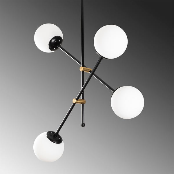 Lampadario nero con paralume in vetro Best – Opviq lights-image-4