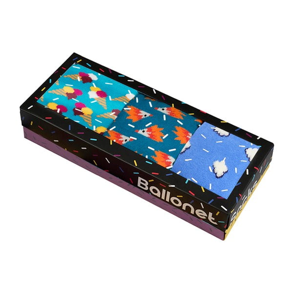 Set di 3 paia di calzini blu in confezione regalo, taglia 36-40 Novelty - Ballonet Socks-image-1