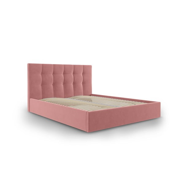 Letto matrimoniale in velluto rosa, 180 x 200 cm Nerin - Mazzini Beds