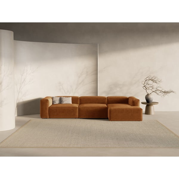 Divano angolare color mattone (con penisola a destra/con chaise lounge) Bergamo – Cosmopolitan Design-image-1