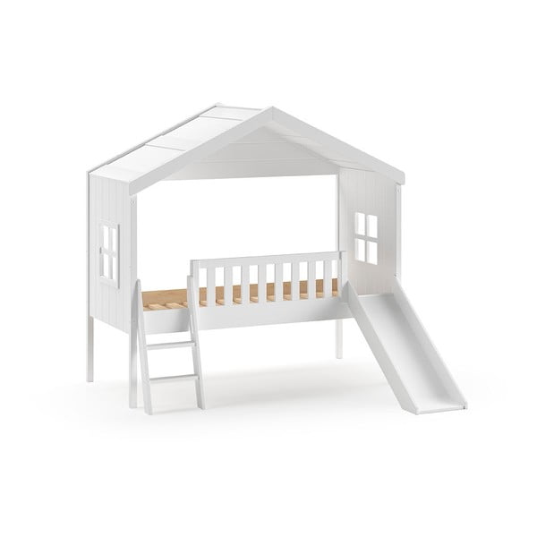 Letto per bambini rialzato in legno di pino bianco 90x200 cm - Vipack