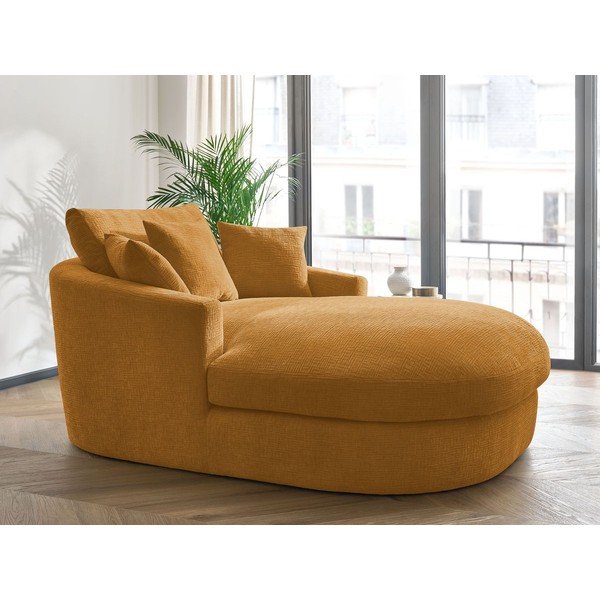 Poltrona gialla con rivestimento in ciniglia Belem – Bobochic Paris-image-1