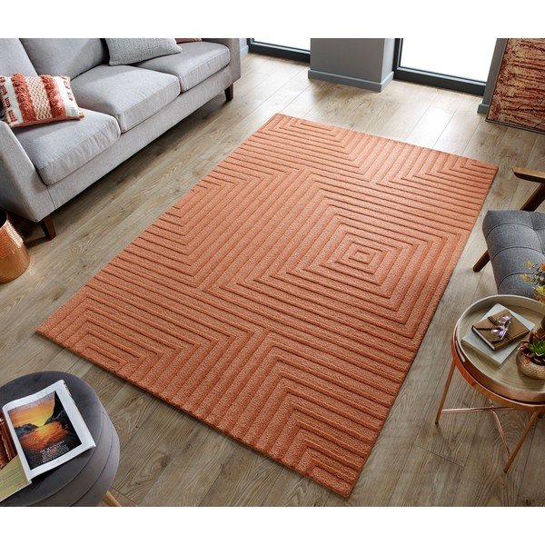 Tappeto in lana arancione 160x230 cm Estela - Flair Rugs-image-4