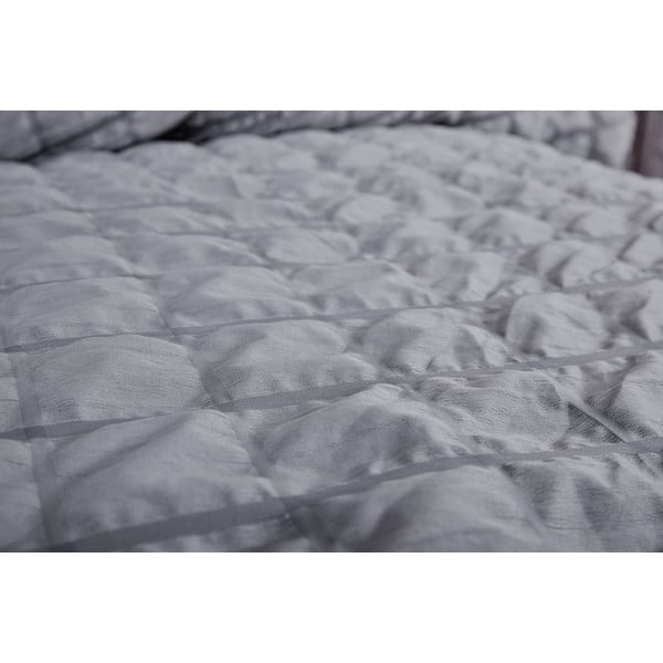 Biancheria da letto nera/grigia in crêpe per letto singolo 140x200 cm Naomi – My House-image-1