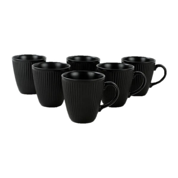 Tazze in ceramica nera in set da 6 pezzi 0,3 l - Hermia