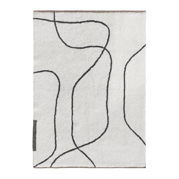 Tappeto avorio in cotone lavabile 100x140 cm Shadow – Mette Ditmer Denmark