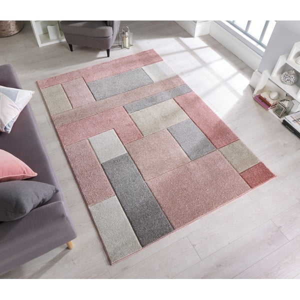Tappeto rosa/grigio 80x150 cm Cosmos - Flair Rugs-image-1