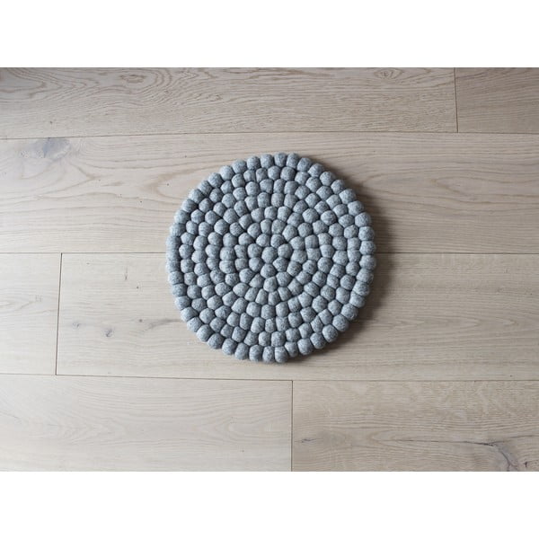 Cuscino per sedia in lana grigio acciaio, ⌀ 30 cm - Wooldot