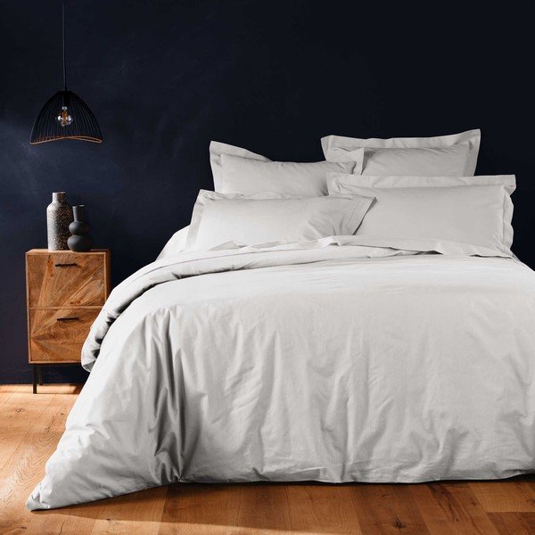 Copripiumino bianco in cotone per letto matrimoniale/per letto esteso 240x220 cm Lina – douceur d'intérieur-image-1