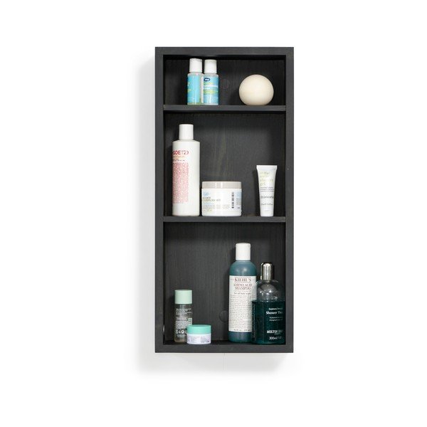 Mensola da parete per bagno in rovere nero Slimline - Wireworks-image-3