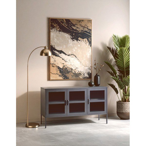 Vetrina grigia in acciaio 140x80x45 cm Acier – Premier Housewares-image-1