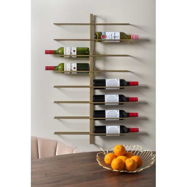 Portabottiglie da parete in metallo color oro numero di bottiglie 16 Dual - PT LIVING-image-1